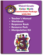 Third Grade Color Math Curriculum with Manipulative Kit