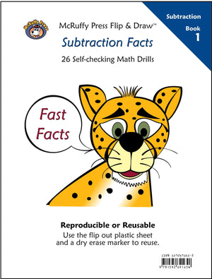 McRuffy Fast Facts Flip and Draw Books - Subtraction Facts (Book 1)