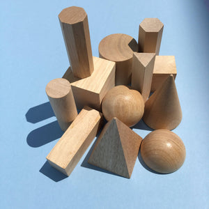 Wood Geometric Solids 12 Piece Set