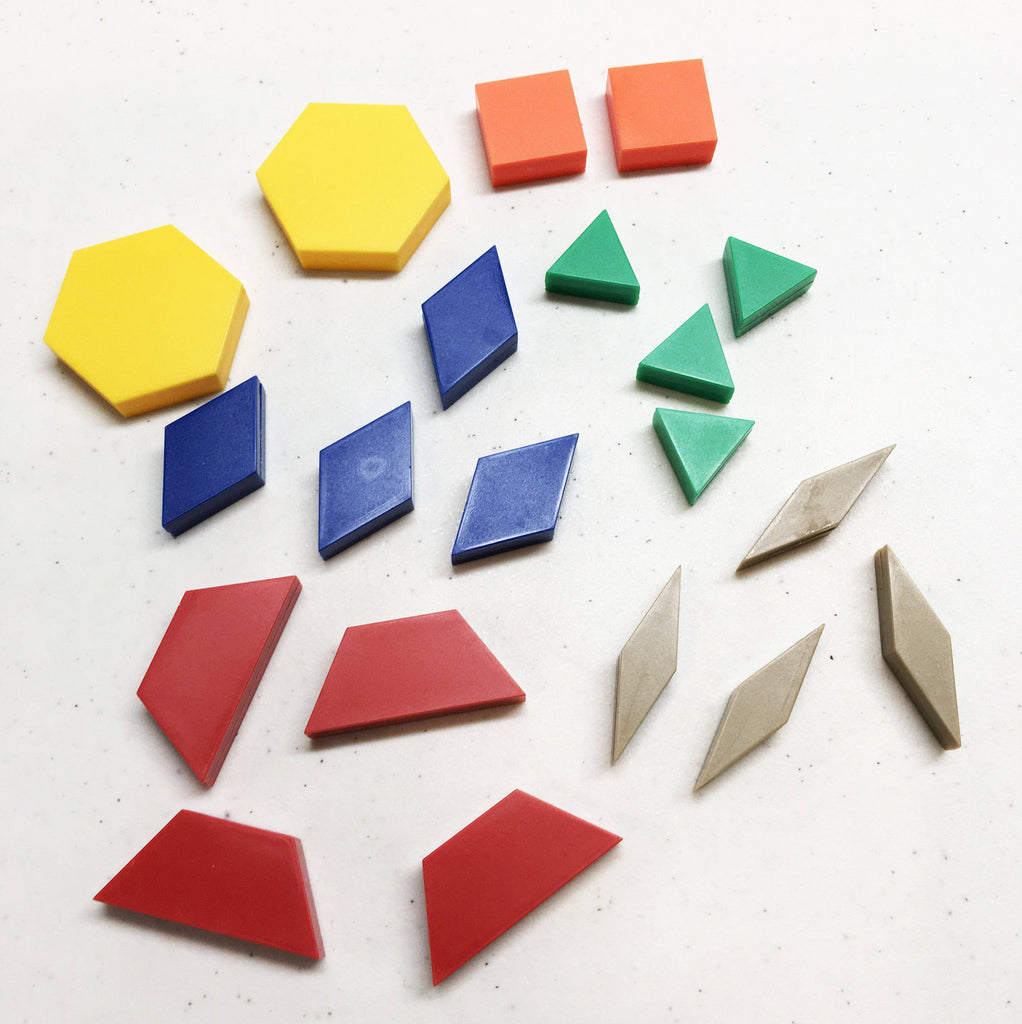 Pattern Block Pieces Pattern Blocks (20 piece set) 1 CM Plastic | McRuffy Press