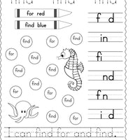 Dolch Pre-Primer Sight Words For Smart Readers Activity Book