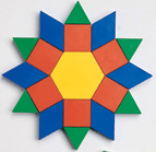 Pattern Blocks (50 Piece set) 1 CM Wood - McRuffy Press
