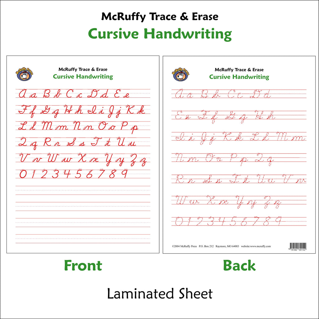Trace and Erase - Cursive - McRuffy Press